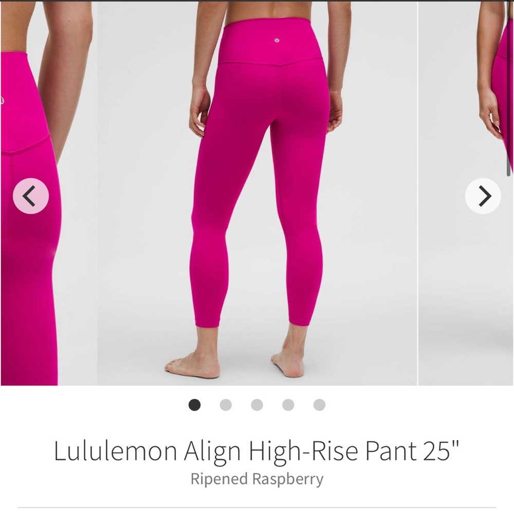 Lululemon Align High Rise Pants 25” Ripened Raspberry Sz 6 - Picture 2 of 9